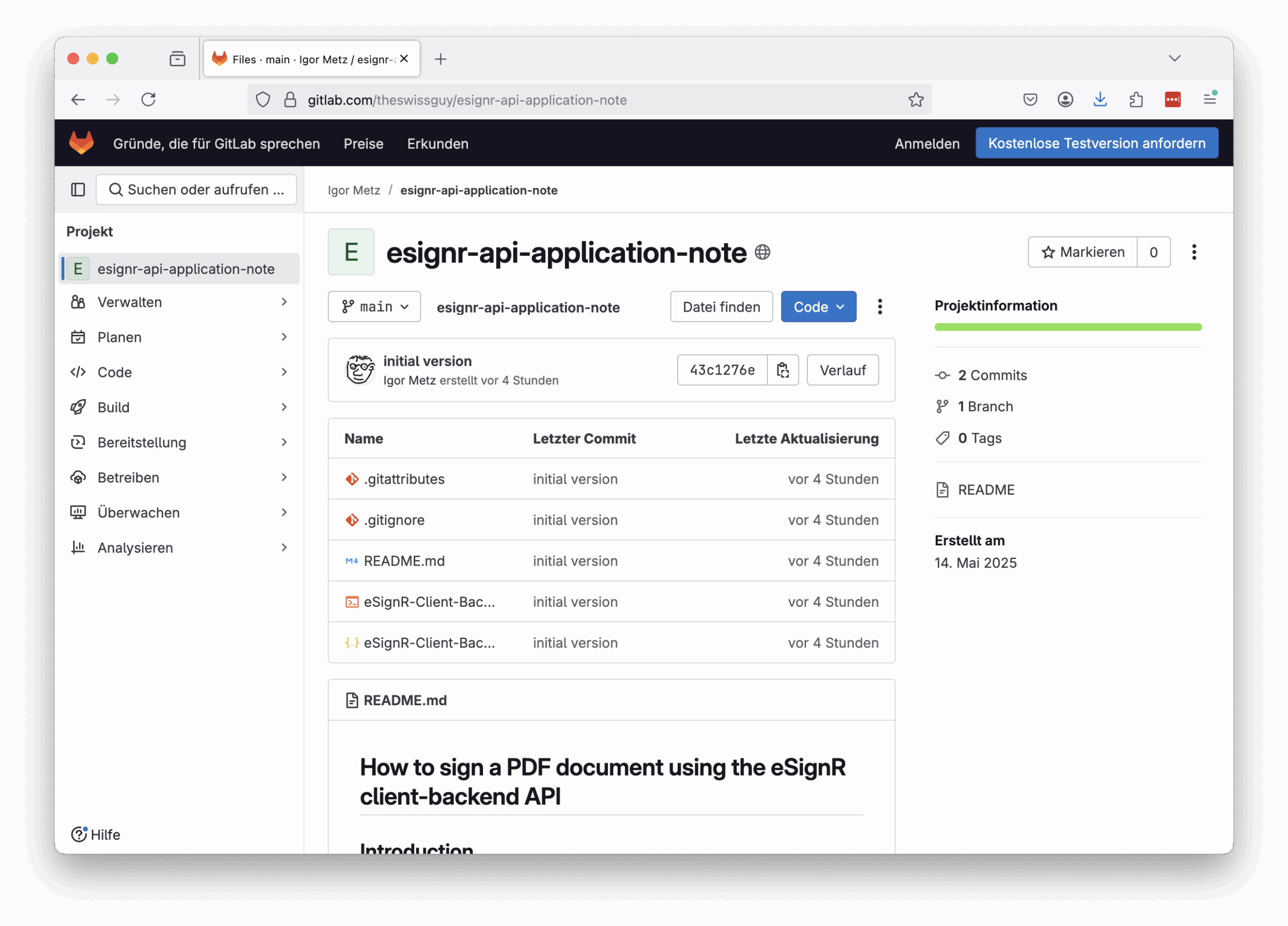 eSignR REST-API interface