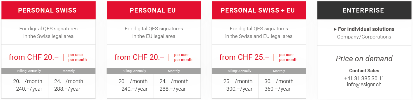 eSignR prices